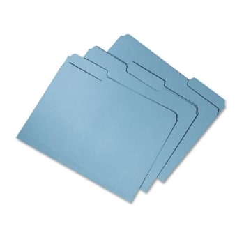Image for Skilcraft Recycled File Folders, 1/3-Cut 2-Ply Tabs, Letter, Blue, Pack Of 100 from HD Supply