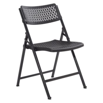 National Public Seating® Air Flex Series Poly Folding Chair, Black, Package Of 4