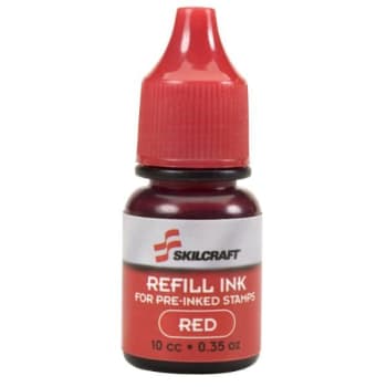 Image for Skilcraft Accustamp Refill Ink, .35 Oz Bottle, Red from HD Supply