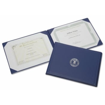 Image for Skilcraft Award Certificate Binder, 8 1/2 X 11, Air Force Seal, Blue/silver from HD Supply