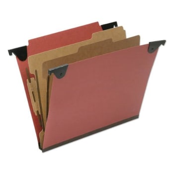 Image for Skilcraft Classification Folder, 2 Dividers, Letter Size, Red, Pack Of 10 from HD Supply