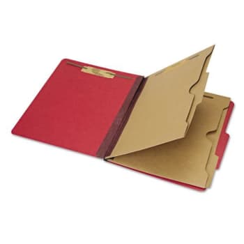 Image for Skilcraft Pocket-Style Classification Folder, 2, Letter, Dark Red, Pack Of 10 from HD Supply