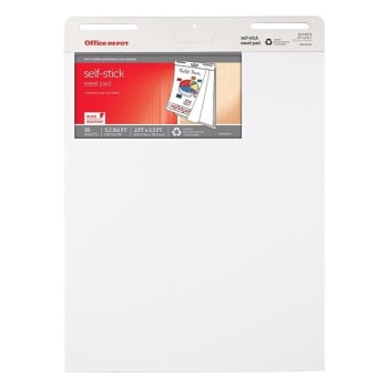 Office Depot® White Bleed Resistant Self-Stick Easel Pads 25x30" 30-Sheets 4Pk