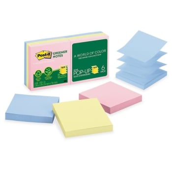 Image for Post-It® Assorted Helsinki Colors Greener Notes Recycled Pop-Up Notes 3" x 3" from HD Supply