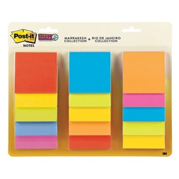 Image for Post-It® Marrakesh Assorted Colors Super Sticky Notes 3" x 3", Package Of 15 from HD Supply