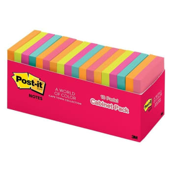 Image for Post-It® Cape Town Assorted Colors Notes 3" x 3", Package Of 18 from HD Supply