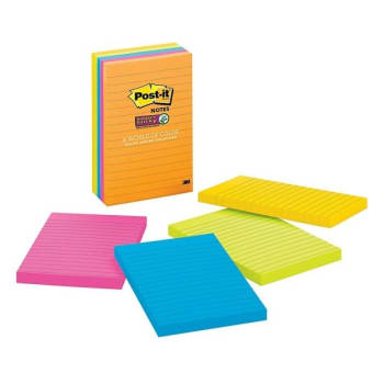 Image for Post-It® Rio de Janeiro Lined Super Sticky Notes 4" x 6", Package Of 5 from HD Supply