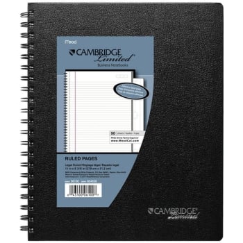 Image for Cambridge Limited® Black Linen Legal Hardbound Notebook W/Pocket 8-1/2 x 11" from HD Supply
