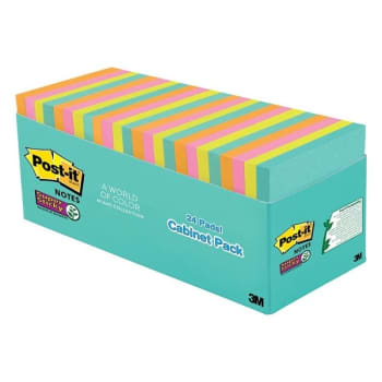 Image for Post-It® Miami Assorted Colors Super Sticky Pads 3" x 3", Package Of 24 from HD Supply
