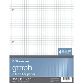 Image for Office Depot® White Quadrille Ruled Notebook Filler Paper 8-1/2x11" (500-Pack) from HD Supply