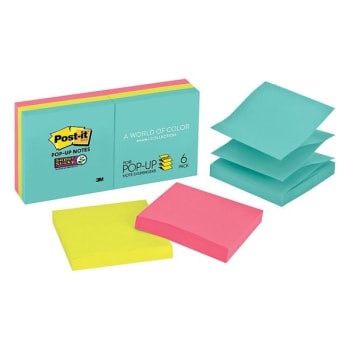 Image for Post-It® Miami Assorted Colors Super Sticky Pop-Up Refill 3" X 3", Package Of 6 Pads from HD Supply