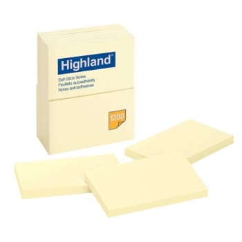 Image for Highland® Yellow Self-Stick Notes, 3" x 5", Package Of 12 from HD Supply