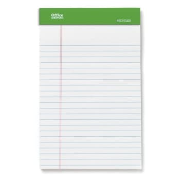 Office Depot® White Ruled Perforated Writing Pads 5" x 8", Package Of 6