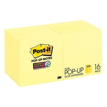Image for Post-It® Canary Yellow Super Sticky Pop Up Notes 3" x 3", Package Of 6 from HD Supply