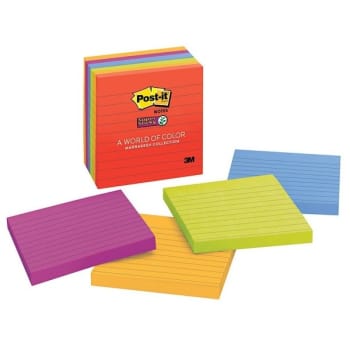 Image for Post-It® Marrakesh Assorted Colors Super Sticky Notes 4" x 4", Package Of 6 from HD Supply