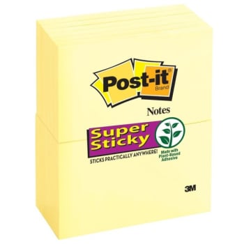 Image for Post-It® Canary Yellow Super Sticky Notes 3" X 5", Package Of 12 from HD Supply
