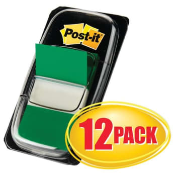 Image for Post-It® Green Flags 1" x 1-7/10", Box Of 12 from HD Supply