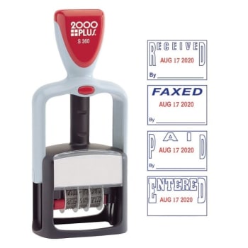 2000 Plus® Blue/red Self-Inking Date And 4-Phrase Stamp