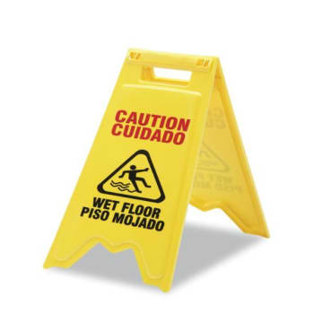 Skilcraft Wet Floor Sign, English & Spanish,