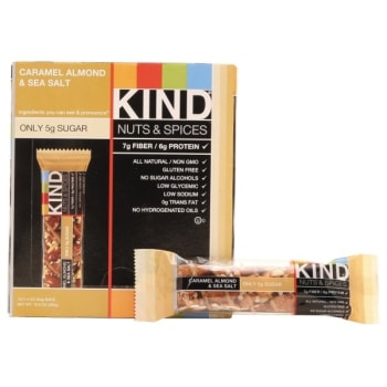 KIND® 1.4 Oz Caramel Almond And Sea Salt Nuts And Spices Bar Package Of 12