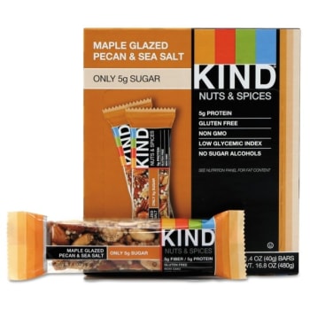 Image for KIND® 1.4 Oz Maple Glazed Pecan And Sea Salt Nuts And Spices Bar Package Of 12 from HD Supply