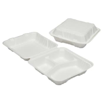 Skilcraft 3-Compartment Clamshell Food Container (200-Box)