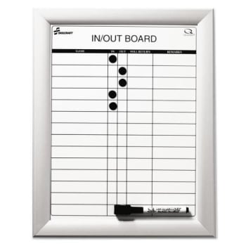 Image for Skilcraft Quartet Magnetic In/out Board, 11 X 14, Aluminum Frame from HD Supply