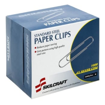 Image for Skilcraft Paper Clips, Small No. 1, Silver, Package Of 1,000 from HD Supply