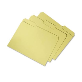 Image for Skilcraft Recycled File Folders, 1/3-Cut 2-Ply Tabs, Letter, Yellow, Pack Of 100 from HD Supply