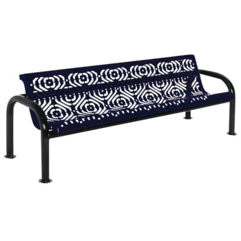 Ultrasite® Fiesta Ultra Blue Surface Mount Contour Bench 6' With Back