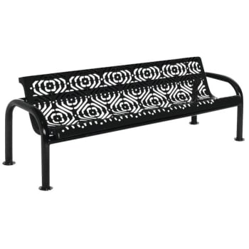 Image for Ultrasite® Fiesta Black Surface Mount Contour Bench 6' With Back from HD Supply