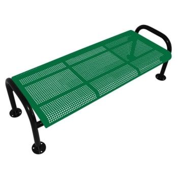 Ultrasite® Perforated Green Surface Mount Contour Bench 6'