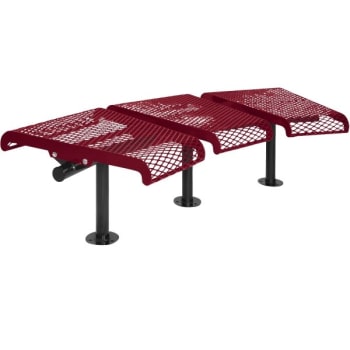 Image for Ultrasite® Diamond Burgundy Surface Mount 3-seat 15° Concave Bench from HD Supply