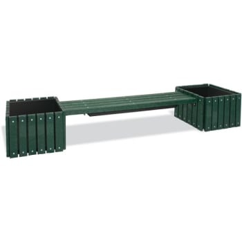 Image for Ultrasite® Green Portable Recycled Bench 6' With 2-Planters from HD Supply