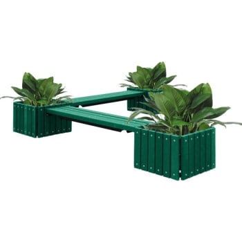 Image for Ultrasite® Green Portable Recycled Bench 6' With 3-Planters from HD Supply