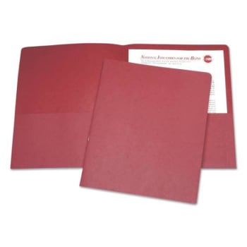 Image for Skilcraft Double Pocket Portfolio, Letter Size, Red, Box Of 25 from HD Supply