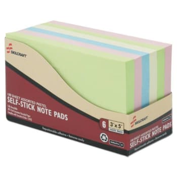 Image for Skilcraft Self-Stick Note Pad Set, 3 X 5 In, Unruled, Assorted Colors from HD Supply