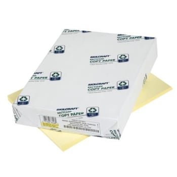 SKILCRAFT Colored Copy Paper, 20lb, 8.5 X 11, Yellow, 500 Sheets/Ream (5,000-Pack)