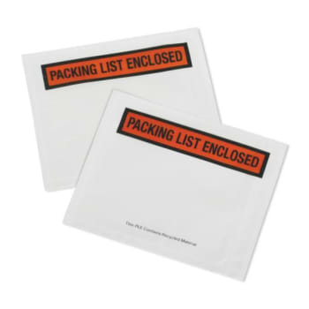 Skilcraft Packing List Envelope, 4.5 X 5.5, White/orange/black, Package Of 100