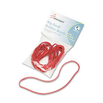 Skilcraft Big Band Rubber Bands, Size 117b, (Red) (12-Pack)
