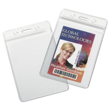 Image for Skilcraft Resealable Badge Holder, Clear, Package Of 25 from HD Supply