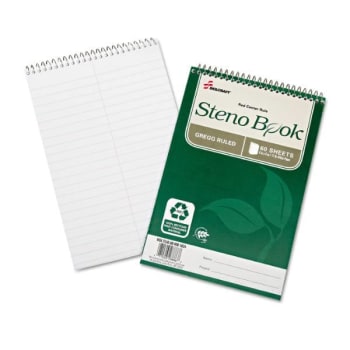 Image for Skilcraft Recycled Steno Book, Gregg Rule, 6 X 9, White, 60 Sheets, Package Of 6 from HD Supply