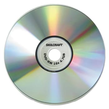 Image for Skilcraft Branded Attribute Media Disks, Dvd-Rw, 4.7gb, 4x, Silver, Package Of 5 from HD Supply