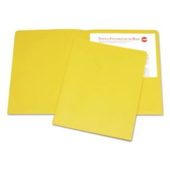 Image for Skilcraft Double Pocket Portfolio, Letter Size, Yellow, Box Of 25 from HD Supply