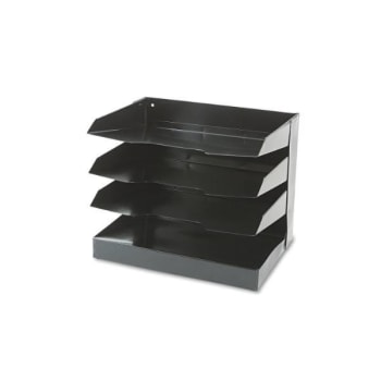 Image for Skilcraft Vertical Desk File, 4 Sections, Letter Files, 12 X 8.5 X 10, Black from HD Supply
