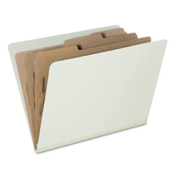 Image for Skilcraft Classification Folder, 3 Dividers, Letter Size, Green, Package Of 10 from HD Supply