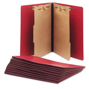 Image for Skilcraft Pressboard Top Tab Folder, 2, Letter, Dark Red, Pack Of 10 from HD Supply
