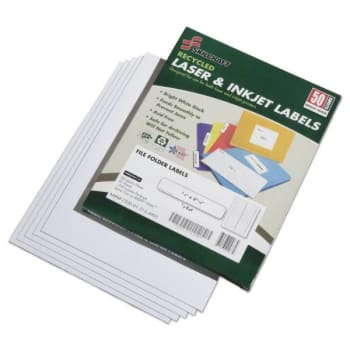 Image for SKILCRAFT Recycled Laser & Inkjet Labels, 0.66 X 3.44, White 30/Sheet, 50 Sheets from HD Supply