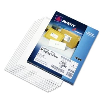 Image for SKILCRAFT Laser Labels, Label Printers, 3.33 X 4, White, 6/Sheet, 100 Sheets/Box, (600-Pack) from HD Supply