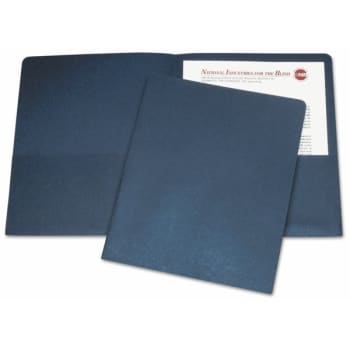 Image for SKILCRAFT Double Pocket Portfolio, Letter Size, Dark Blue, Box Of 25 from HD Supply